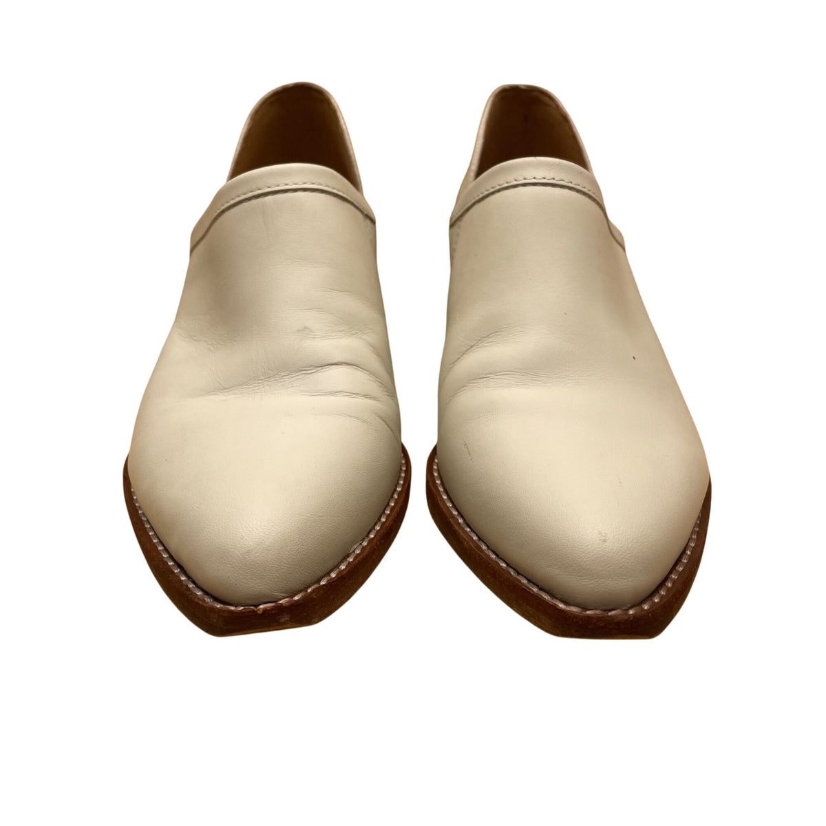 Madewell Women's White Leather Slip-On Comfort Block Heel Mule Shoes Size 7.5