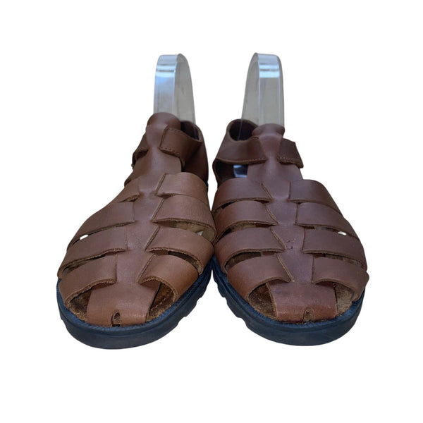 Arizona Jean Co Men’s Brown Genuine Leather Fisherman Style Sandals Size 11B