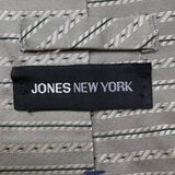 Jones New York Mens Gray 100% Silk Striped Necktie Elegant Pattern Classic Style