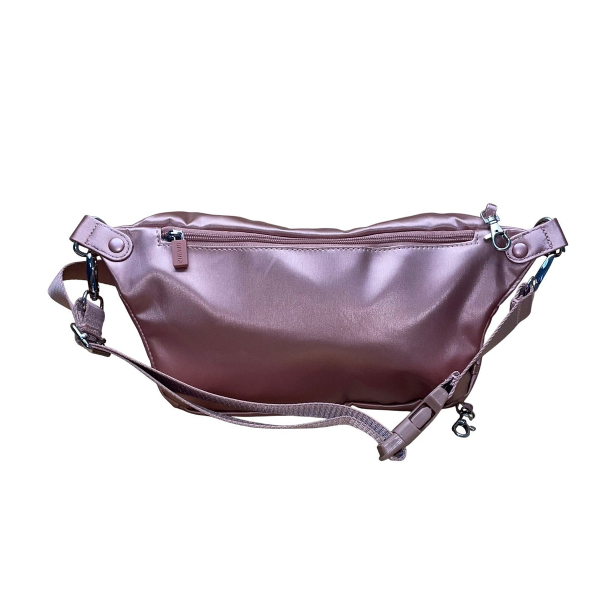 IHKWIP Women’s Rose Gold Nylon Adjustable Strap & Zipper Pockets Fanny pack