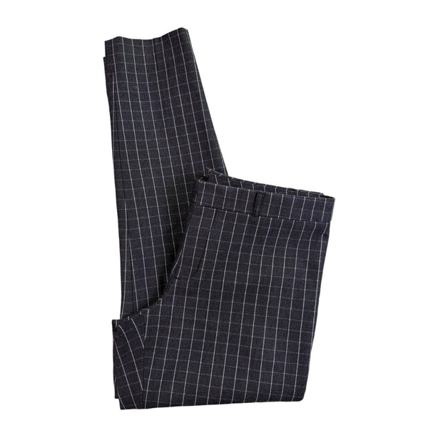 Banana Republic Womens Black Gray Dress Pants Windowpane Print Size 10
