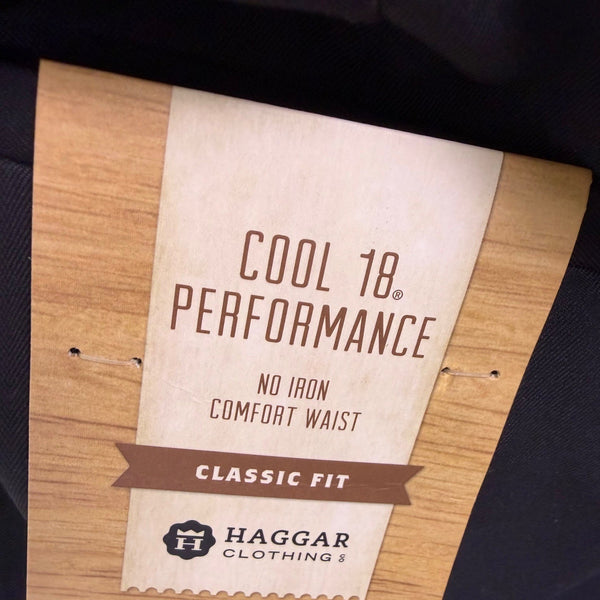 Haggar Mens Black Classic Fit Pleated Cool 18 Dress Pants Size 36W x 29L