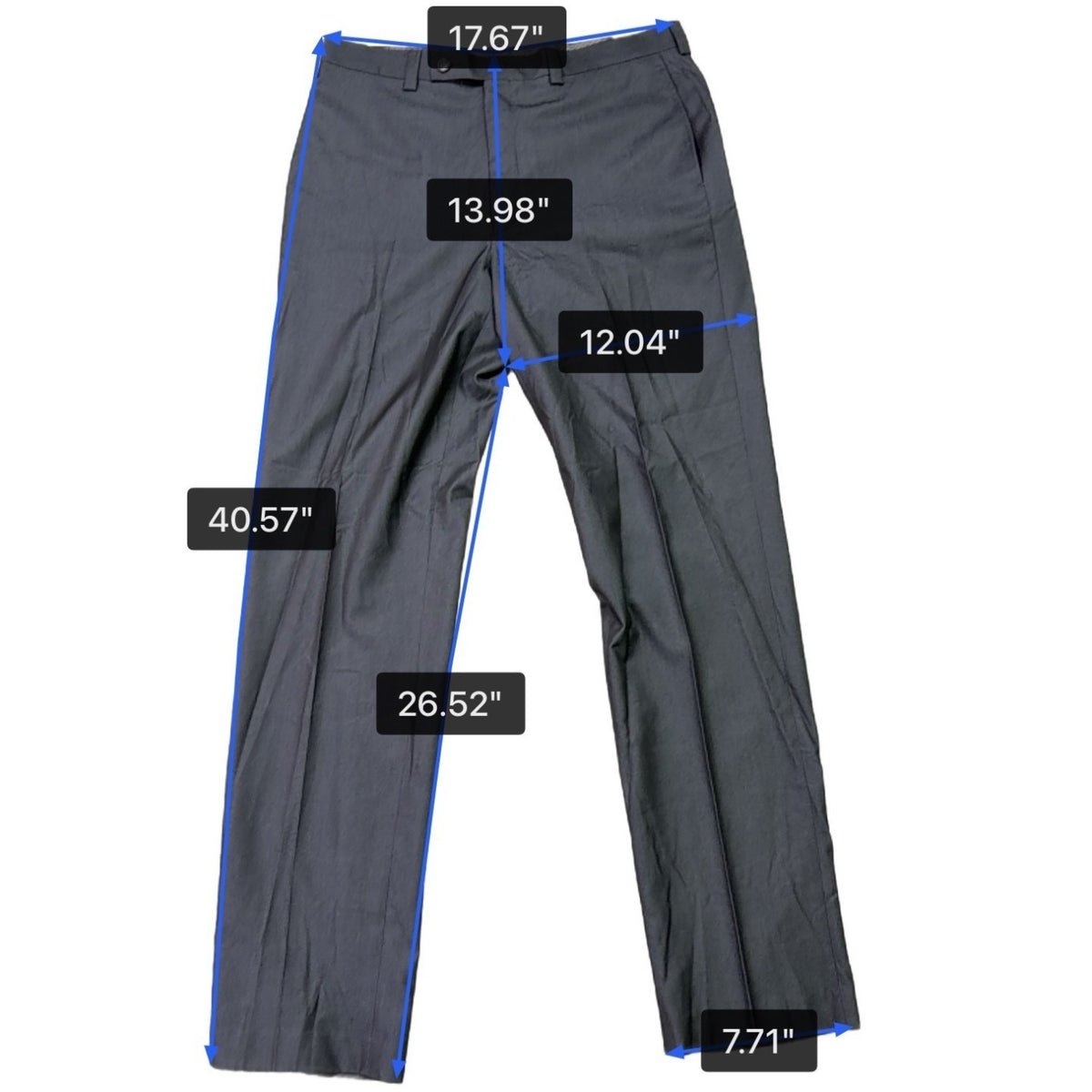 Calvin Klein Mens Dark Grey Dress Pants Flat Front Size 34X34