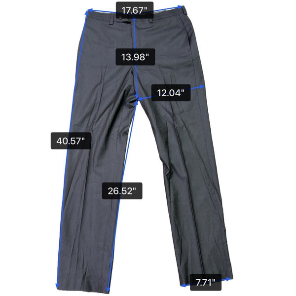 Calvin Klein Mens Dark Grey Dress Pants Flat Front Size 34X34