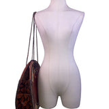 Women’s Woven Straw & Leather Multicolor Round Handbag With Cowrie Shell Trim
