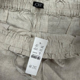 J.Crew Mens Natural Linen Elastic Waist Relaxed Pants Beige Lightweight Size M