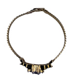 Vintage Womens Gold Tone Bracelet With Red Crystal & Clear Rhinestones 