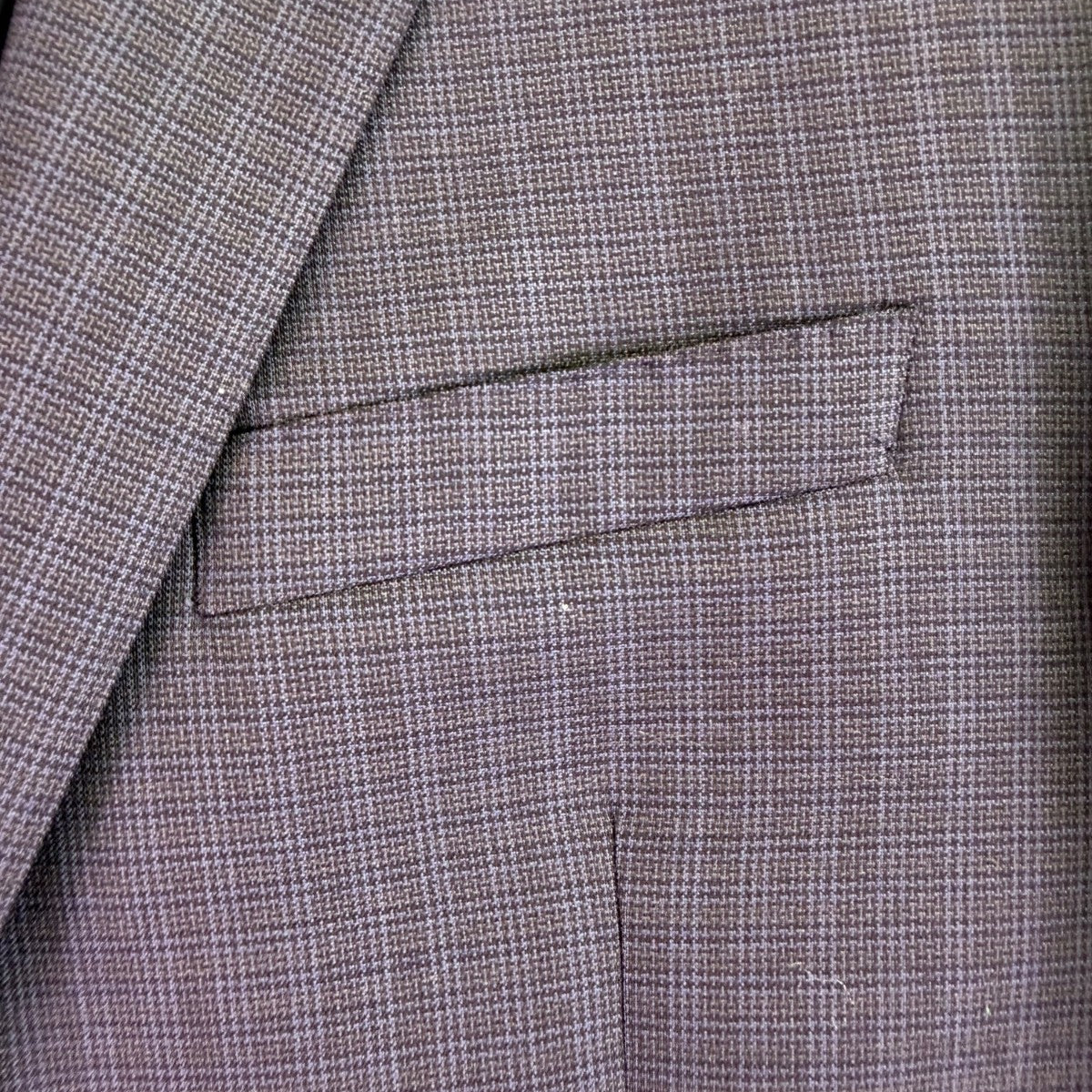 Calvin Klein Mens Navy Wool Blazer Jacket Slim Fit Checkered Two-Button Sz 40R