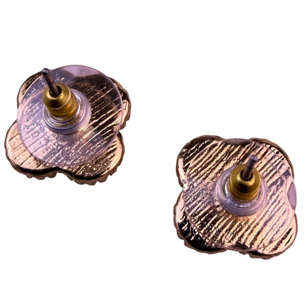 Park Lane Womens Pink Black Leopard Print Stud Earrings Rose Gold Tone Gift Set