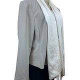 Calvin Klein Womens Light Gray Long Sleeve Blazer Jacket Size 14W Polyester Blen