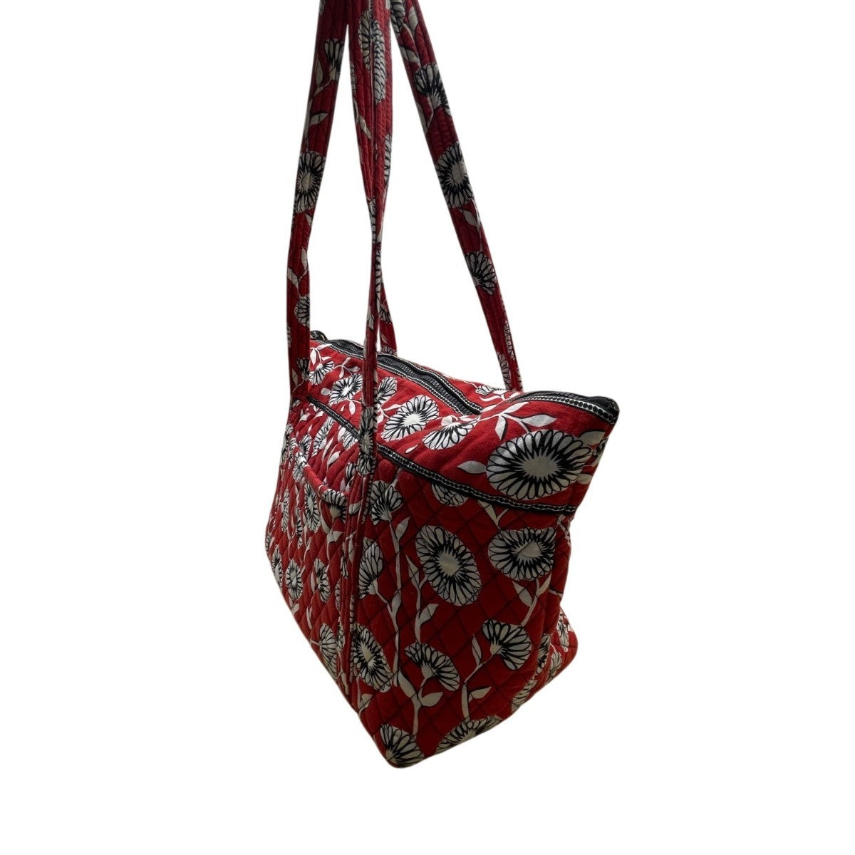 Vera Bradley Women’s Red Floral Quilted With Double Straps Tote Bag