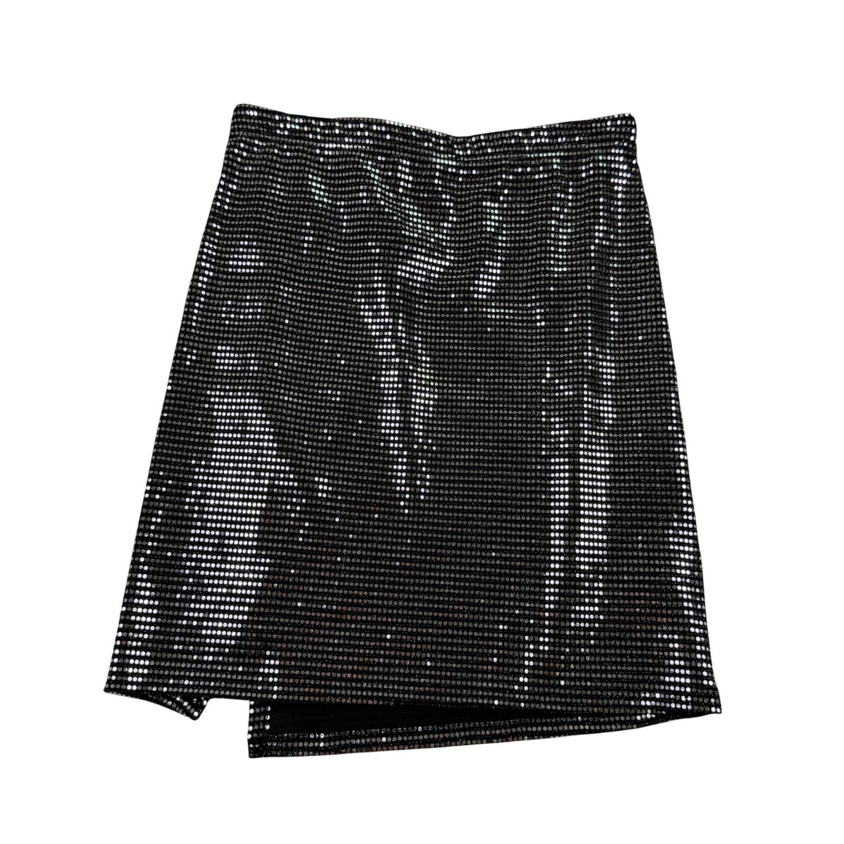 Sincerely Jules Womens Silver Lurex Sequined Crop Top & Skirt Set Size S