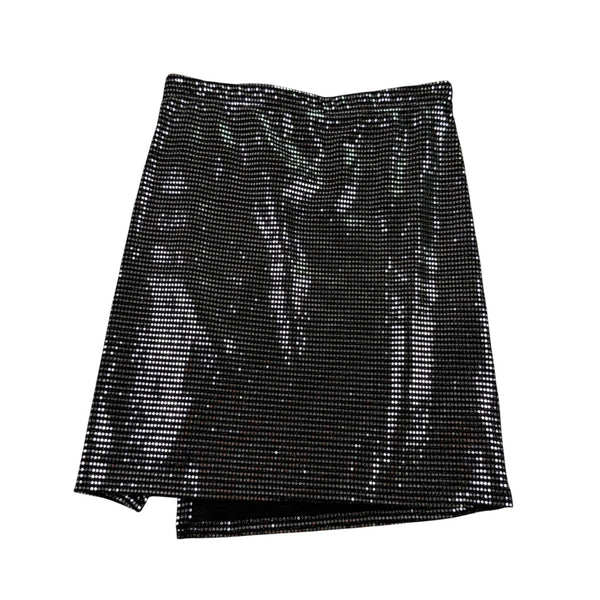 Sincerely Jules Womens Silver Lurex Sequined Crop Top & Skirt Set Size S