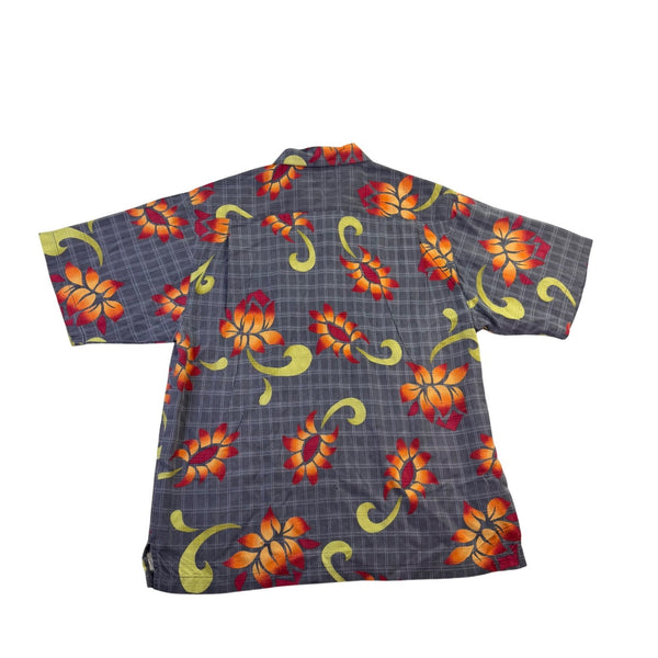 Tommy Bahama Mens Multicolor Silk Floral Hawaiian Shirt Casual Button-Down Sz M