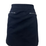 White House Black Market Womens Black Mini Skirt Zipper Accent Size 6