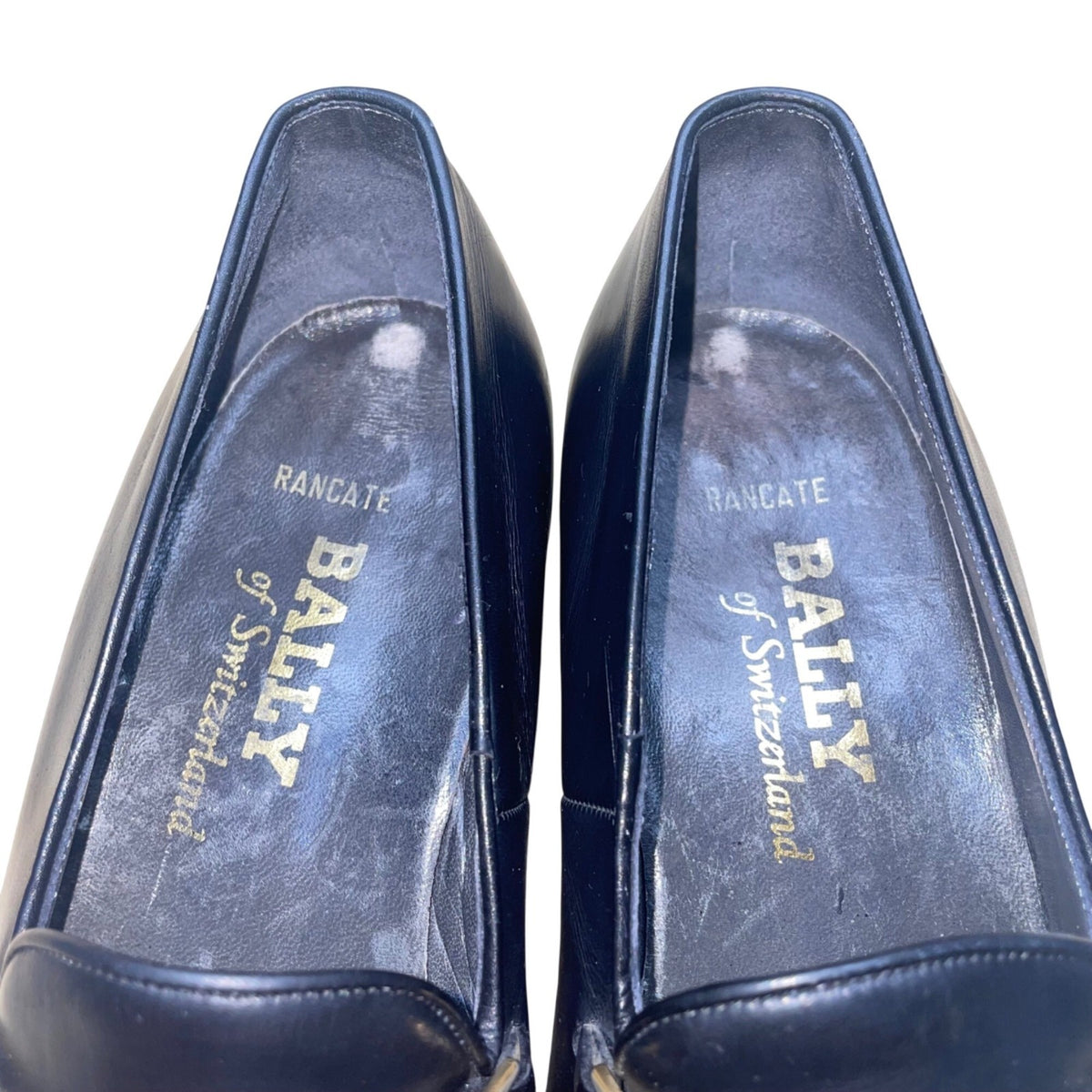Bally Men’s Black Leather Strap accent Round Toe Slip-On Loafers Size 8