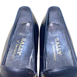 Bally Men’s Black Leather Strap accent Round Toe Slip-On Loafers Size 8