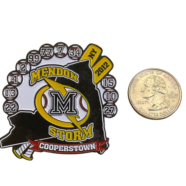 Mendon Storm Cooperstown 2012 Baseball Trading Pin Black & Yellow