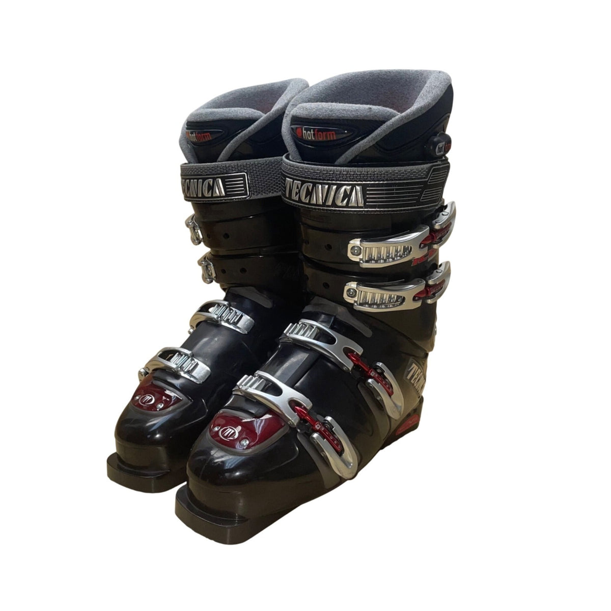 Tecnica Men’s Black & Gray Adjustable Buckles Icon DP Hot Form Ski Boots Size 9