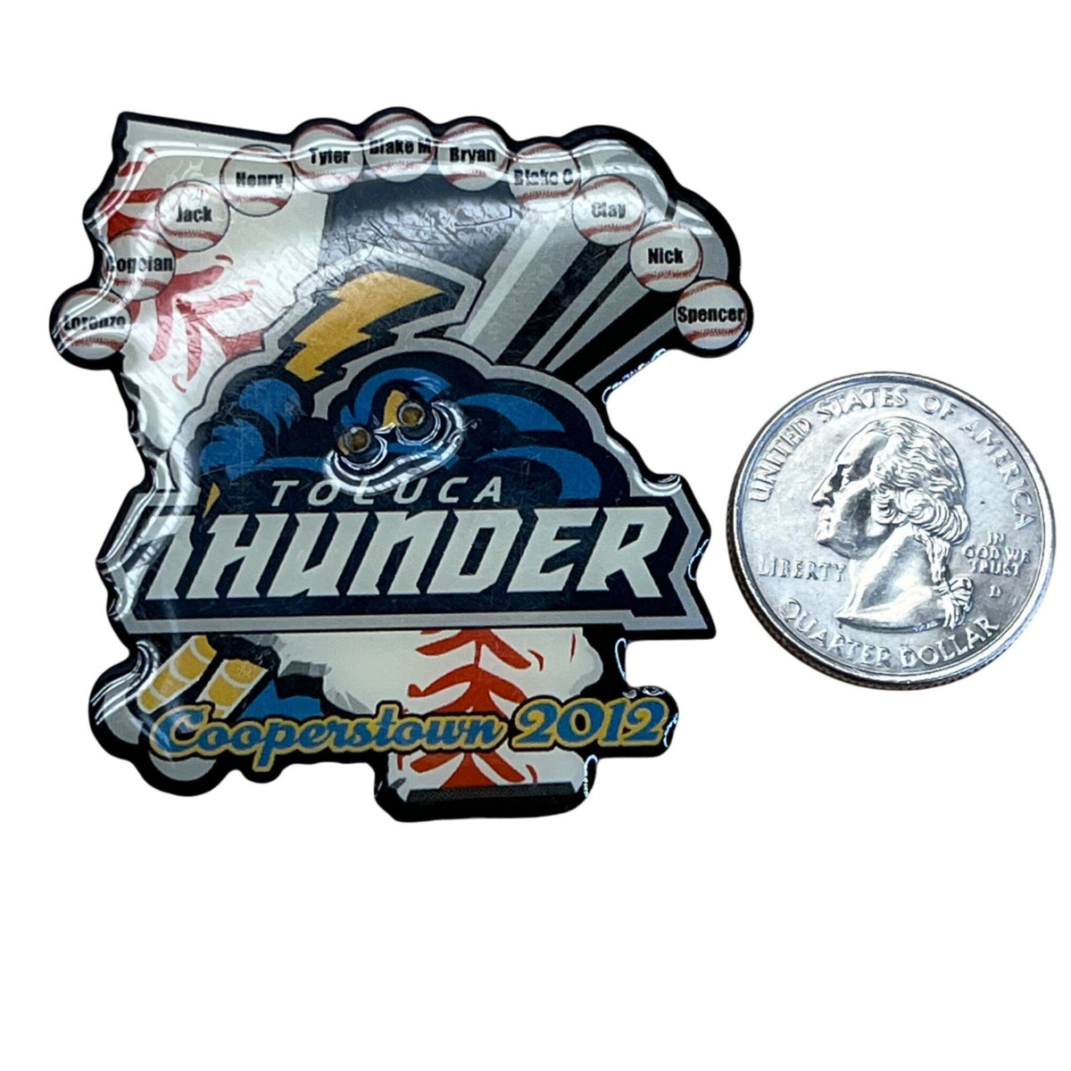 Toluca Thunder Cooperstown 2012 Pin Player Names Baseball Collectible Design