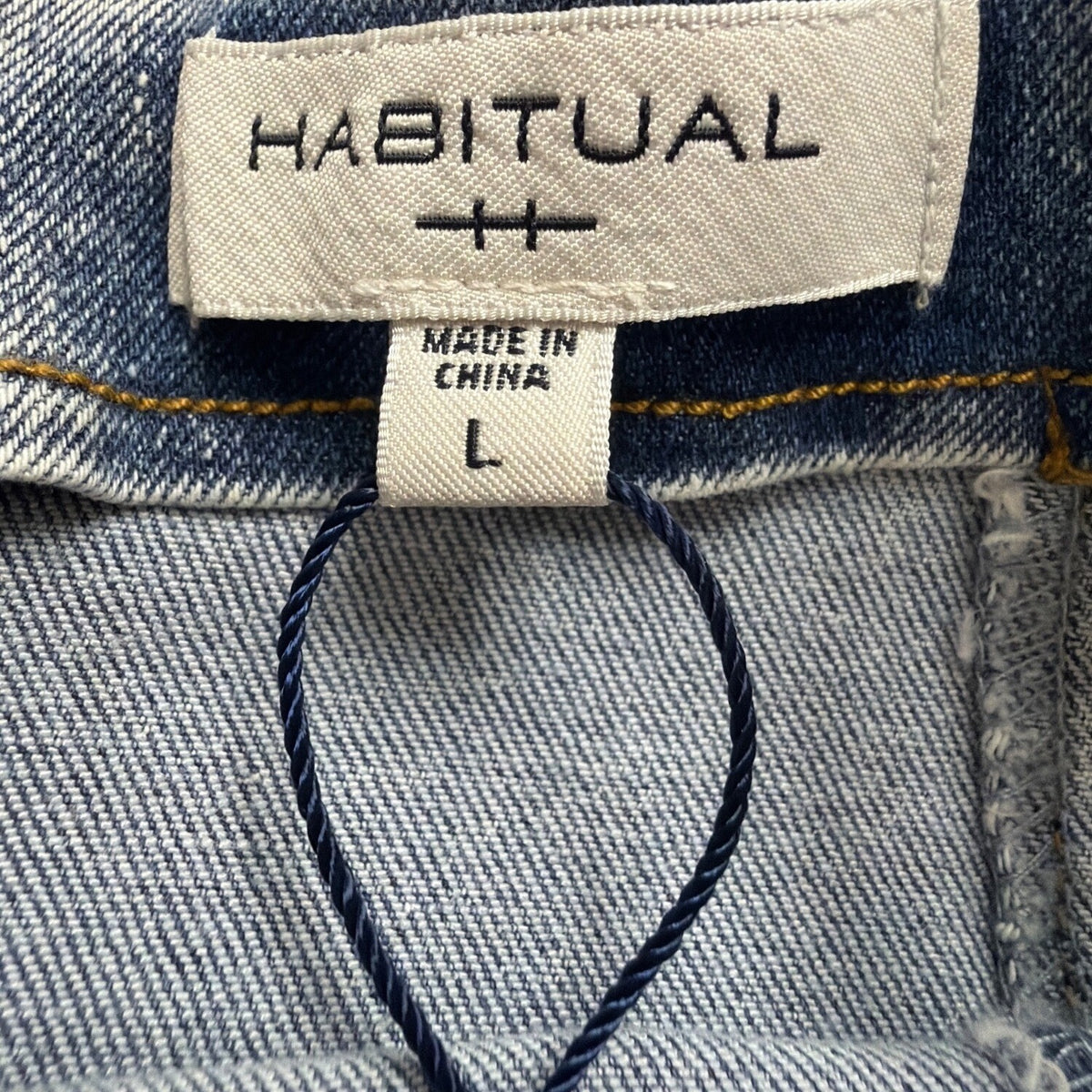 Habitual Womens Blue Cotton Denim Midi Slip Dress W/ Slit  Casual Stylish Size L