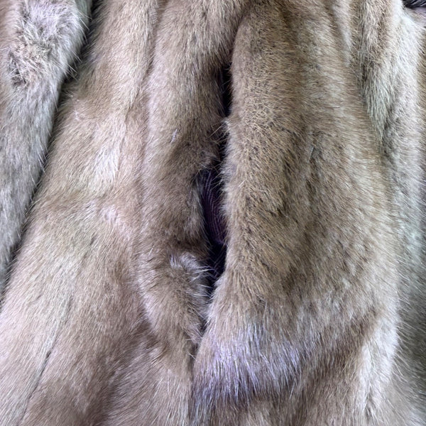 Mano Swartz Womens Brown Mink Fur Jacket Tie Waist Coat
