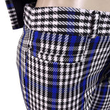 Banana Republic Womens Blue Black Plaid Pants Suit - Blazer & Slim Fit Sz 4 & 6