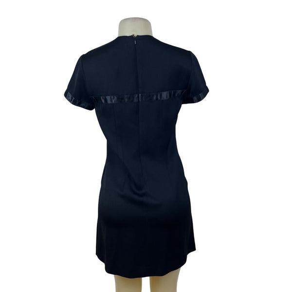 Banana Republic Womens Black Acetate Blend Short Sleeve Shift Dress Size 2