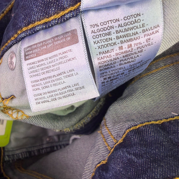 Levis Mens Dark Indigo Denim Stretch Straight Jeans 514 Flex Eco Size 29x30