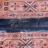 Women’s Black Brown Leather Patterned With Dual Shoulder Straps Tote Bag