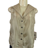 Jones New York Collection Womens Beige Sleeveless Blouse Size 10 - New