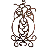 Vintage Gold Tone Metal Owl Pendant Necklace Wire Design Adjustable
