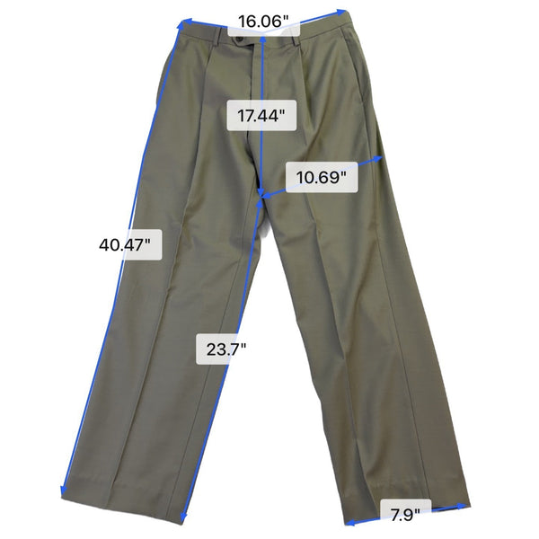 Alfani Mens Olive 100% Wool Performance Suit Two-Piece Garment Size 38S 32W
