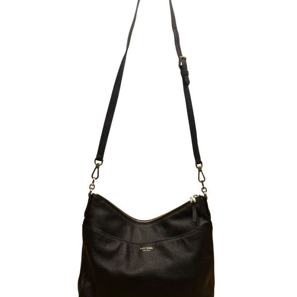 Kate Spade Women’s Black Leather Adjustable Strap Zip Closure Crossbody Bag