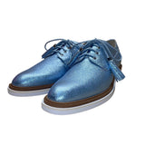 Kenneth Cole Annie Womens Blue Glitter Leather Lace-Up Oxford Shoes Size 8M