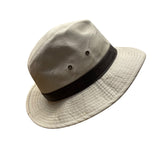Duluth Trading Co Mens Khaki Safari Hat W/ Ventilation & Faux Leather Band M/L