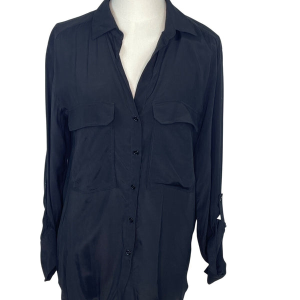 Zara Woman Black Button-Up Blouse Size S- New