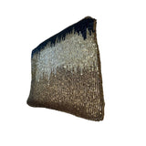 Handmade Women’s Black & Gold Beaded Tassel Zippered Clutch Bag
