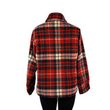 Woolrich Womens Red Plaid Wool Blend Double-Breasted Jacket Winter Coat Size L