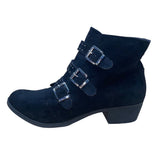 Ana Women’s Black Faux Suede Buckle Strap Memory Foam Ankle Booties Size 10M