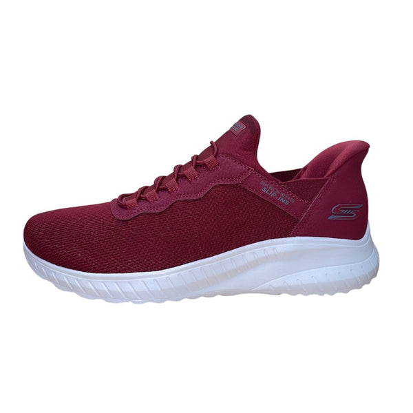 Skechers Bobs Women’s Red Mesh Lace Up Accent Slip Ins Athletic Sneakers Sz 9.5