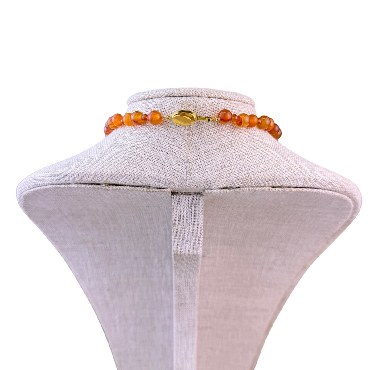 Carved Agate Womens Golden Brown Pendant Necklace With Carnelian Beads 