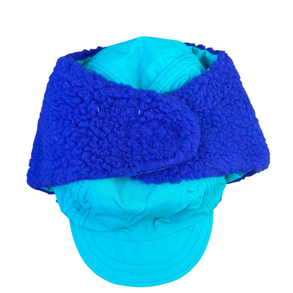 Columbia Mens Purple/Teal Shearling-Lined Winter Trapper Hat Fold-Up Earflaps