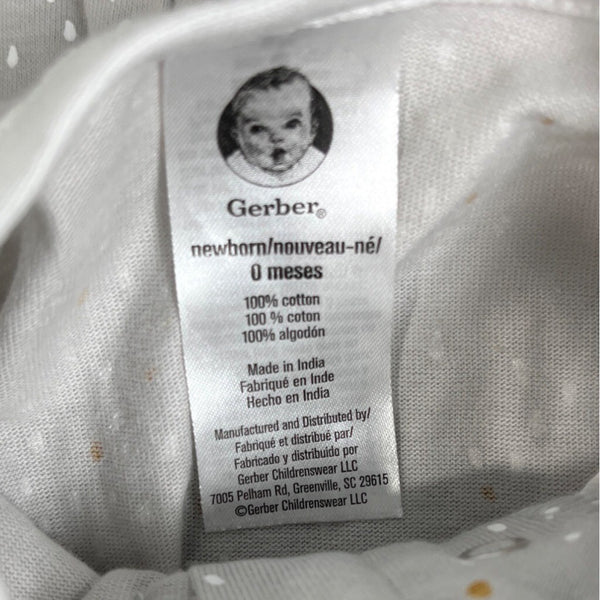 Gerber Toddler Baby Gray and White Jumpsuit 3 Piece Set Sz 0M