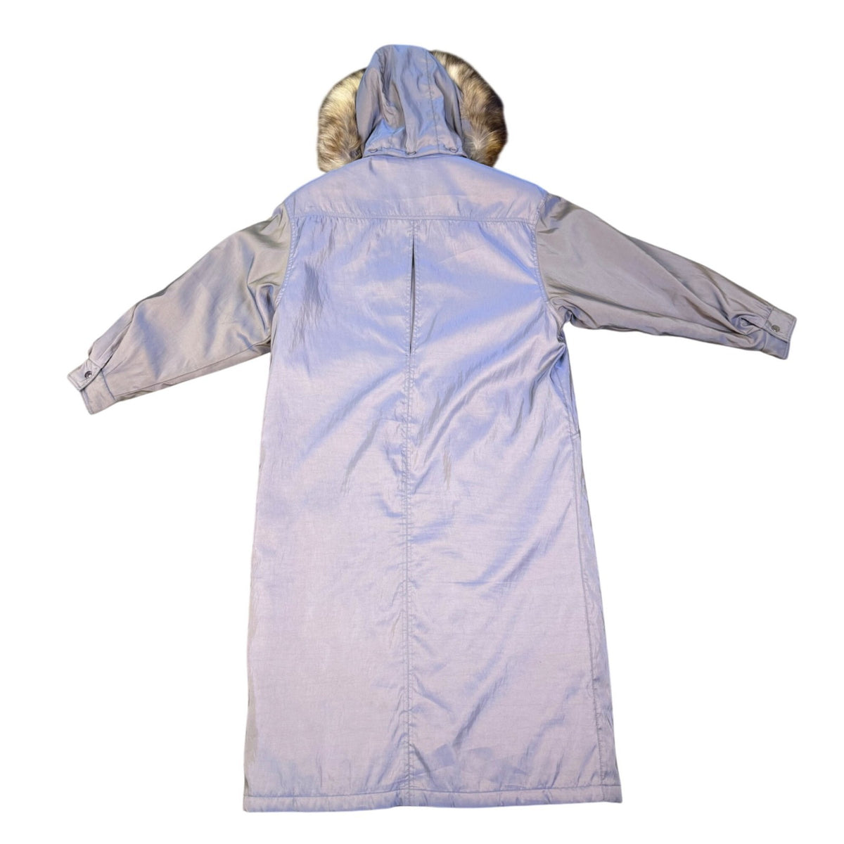 Forecaster Unisex Silver Fur Hooded Long Insulated Coat Size L