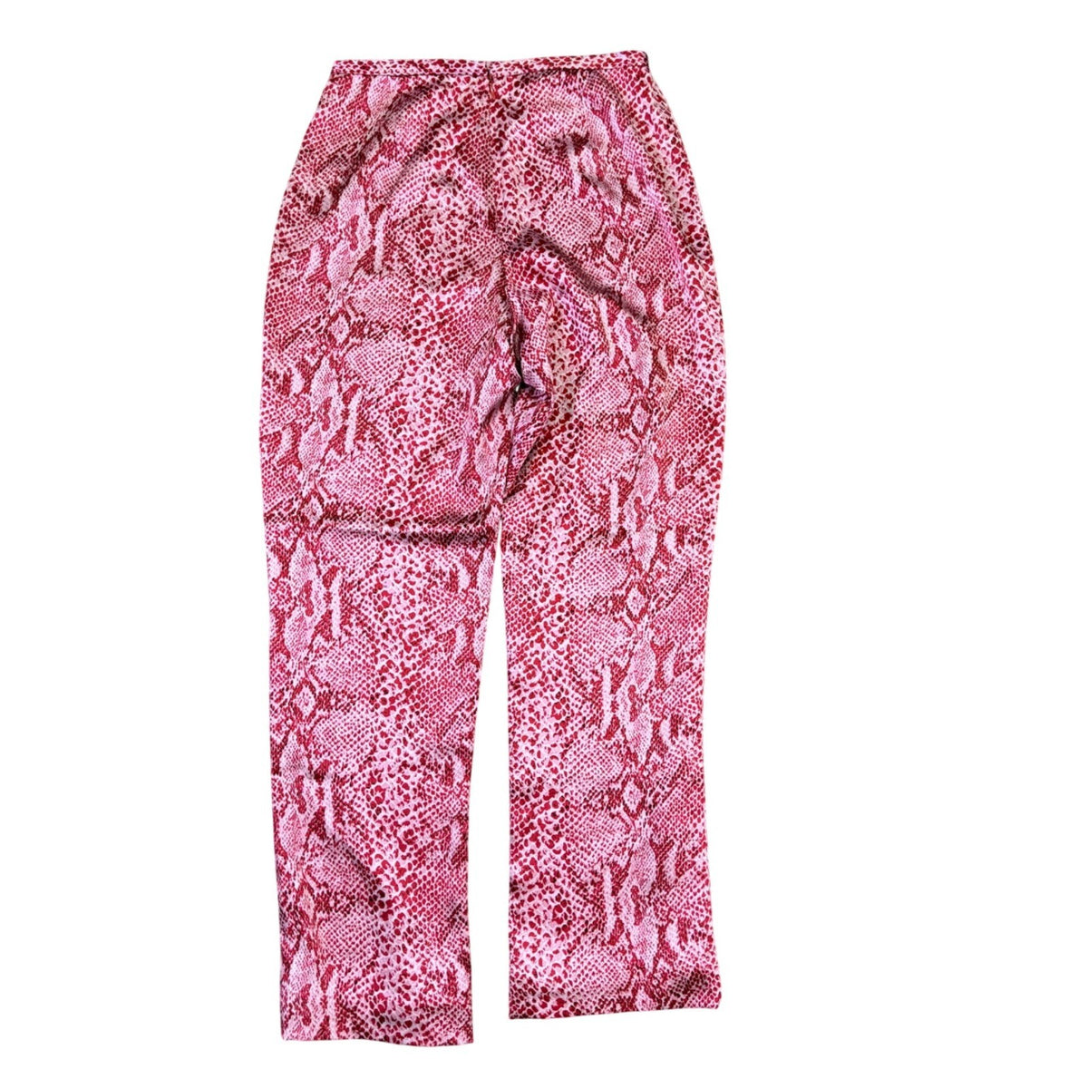 Kay Unger Womens Pink Silk Snake Print Pants Lightweight Straight Leg Size 4