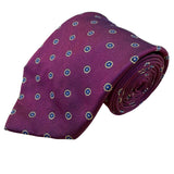 John Ashford Mens Purple Silk Floral Print Tie 3.5