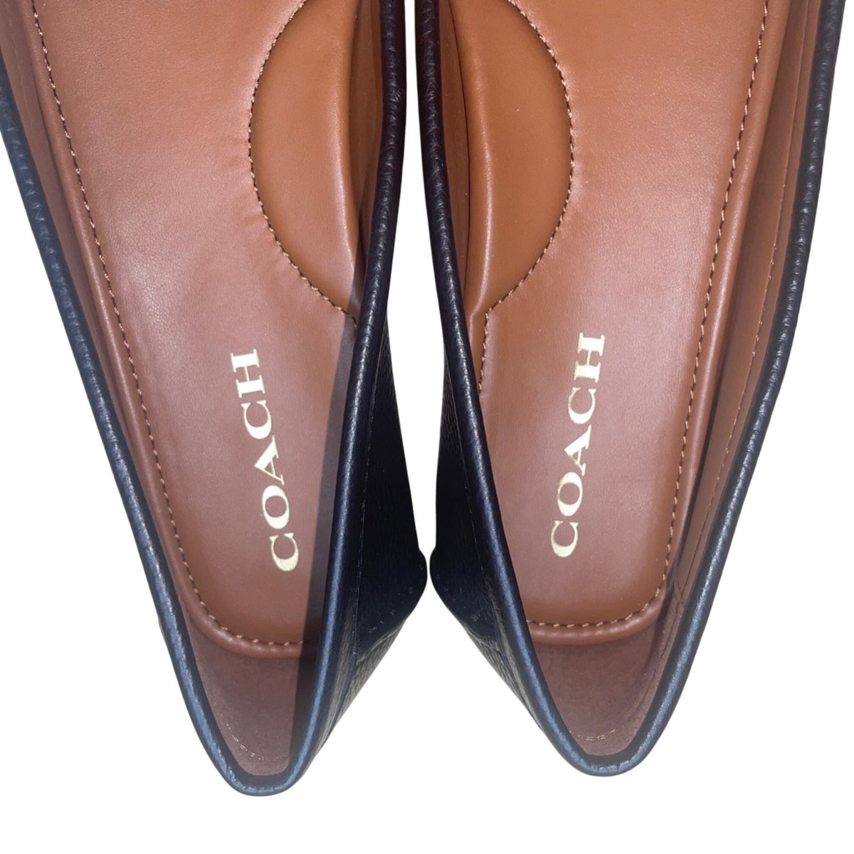 Coach Women’s Black Leather Mona Driver Loafers Casual Slip-On Shoes Sz US9.5B