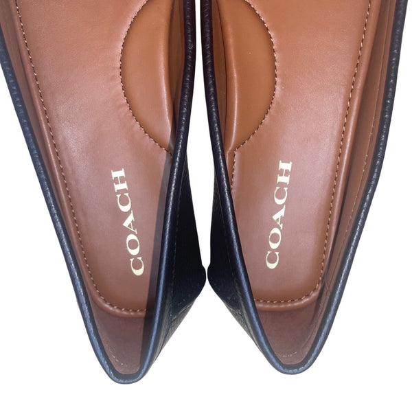 Coach Women’s Black Leather Mona Driver Loafers Casual Slip-On Shoes Sz US9.5B