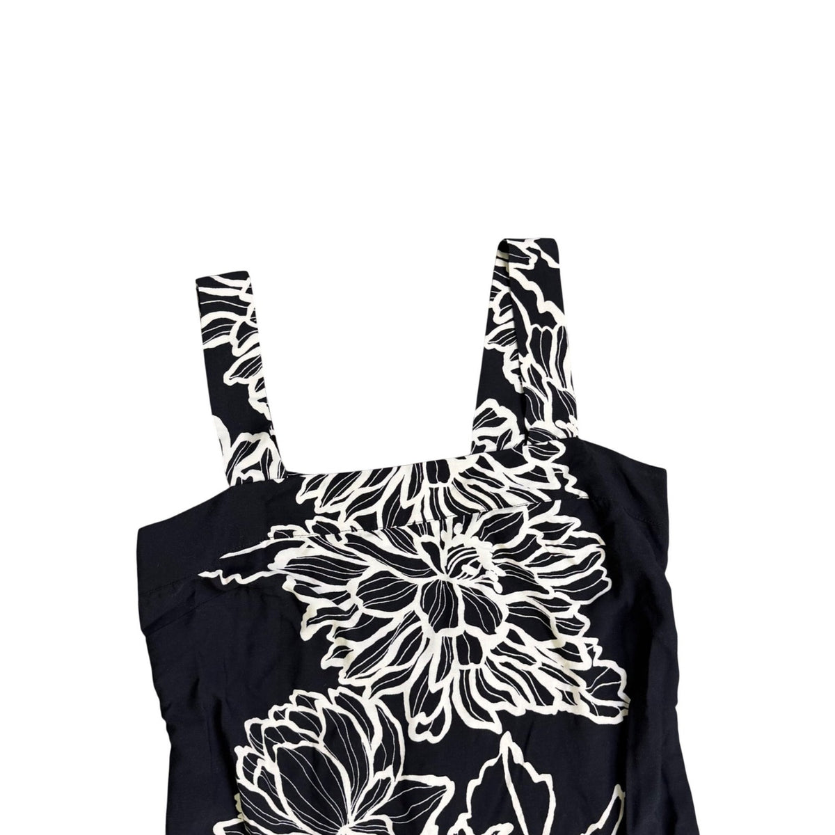 Vince Camuto Womens Black White Rayon Floral Sleeveless Maxi Dress Size M